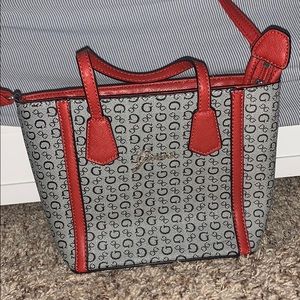 Red and gray Guess crossbody